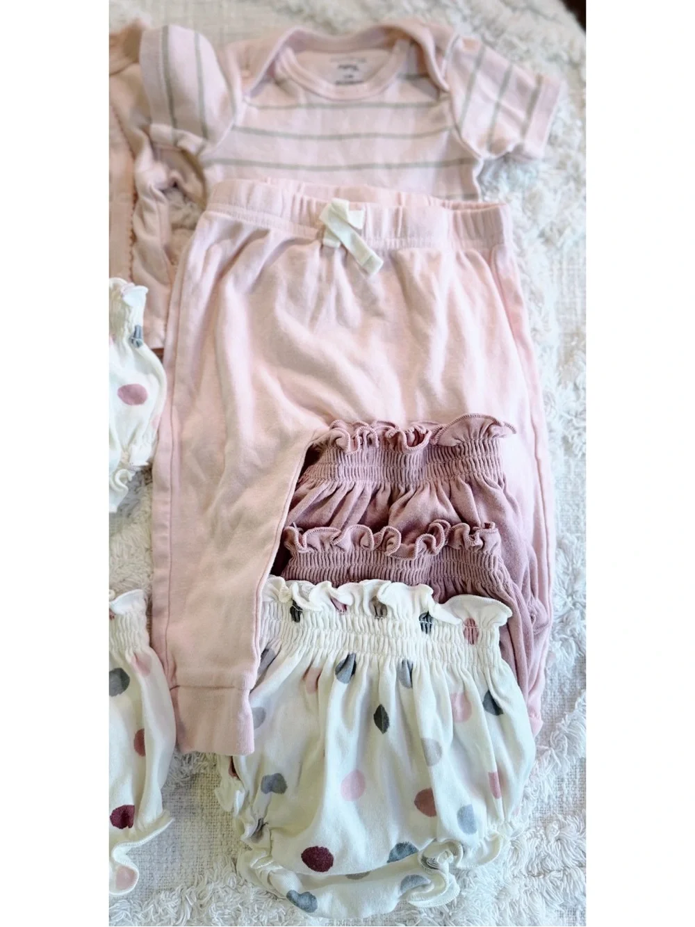 Carter’s Modern Moments Baby Girl Clothes Lot 0-3M Pink Bodysuits Bloomers Pants